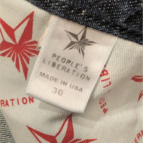 Peoples Liberation Womens 30‎ Mary Trouser  Flare Jeans Dark Faded Denim Star - Picture 4 of 6